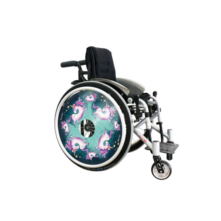 Osłony na szprychy Jednorożce na zielonym tle